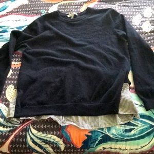 SUPER CUTE lightweight autumn cashmere sweater with peplum shirt in back M 💕